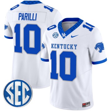 Men's Kentucky Wildcats #10 Babe Parilli White F.U.S.E. 2025 Nike Vapor Limited Stitched Football Jersey