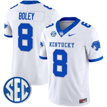 Men's Kentucky Wildcats #8 Cutter Boley White F.U.S.E. 2025 Nike Vapor Limited Stitched Football Jersey