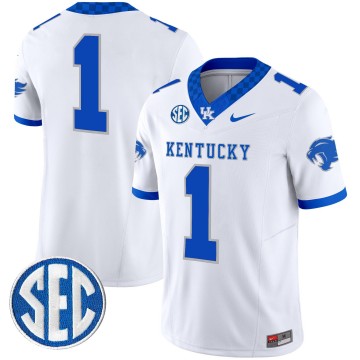 Men's Kentucky Wildcats #1 White F.U.S.E. 2025 Nike Vapor Limited Stitched Football Jersey