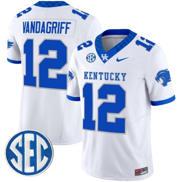 Men's Kentucky Wildcats #12 Brock Vandagriff White F.U.S.E. 2025 Nike Vapor Limited Stitched Football Jersey
