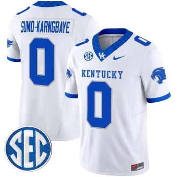 Men's Kentucky Wildcats #0 Sumo-Karngbaye White F.U.S.E. 2025 Nike Vapor Limited Stitched Football Jersey