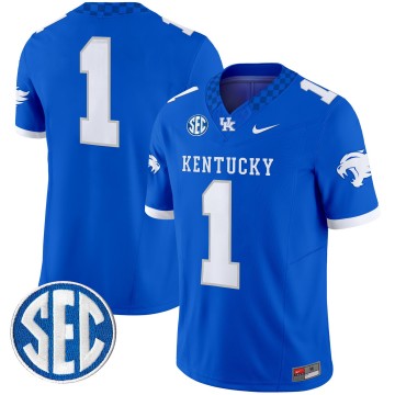 Men's Kentucky Wildcats #1 Royal F.U.S.E. 2025 Nike Vapor Limited Stitched Football Jersey