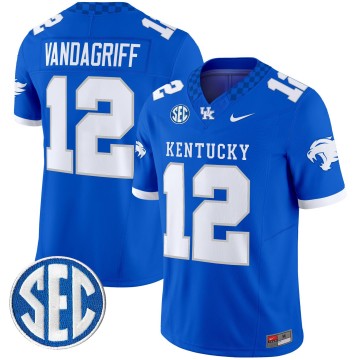 Men's Kentucky Wildcats #12 Brock Vandagriff Royal F.U.S.E. 2025 Nike Vapor Limited Stitched Football Jersey