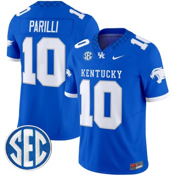 Men's Kentucky Wildcats #10 Babe Parilli Royal F.U.S.E. 2025 Nike Vapor Limited Stitched Football Jersey