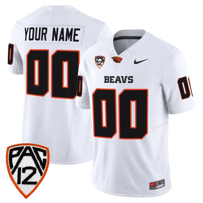 Oregon State Beavers Custom White F.U.S.E. 2025 Vapor Limited Stitched Football Jersey