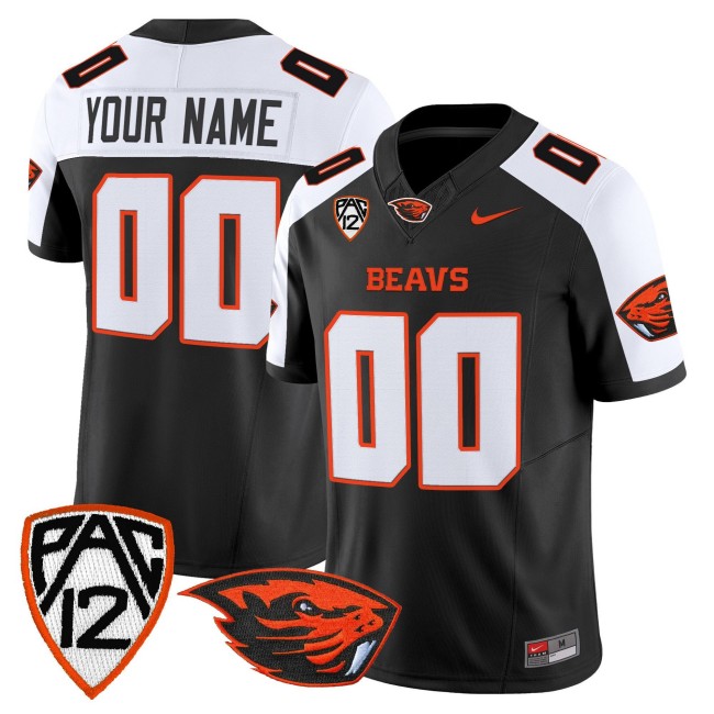 Oregon State Beavers Custom Black Alternate F.U.S.E. 2025 Vapor Limited Stitched Football Jersey