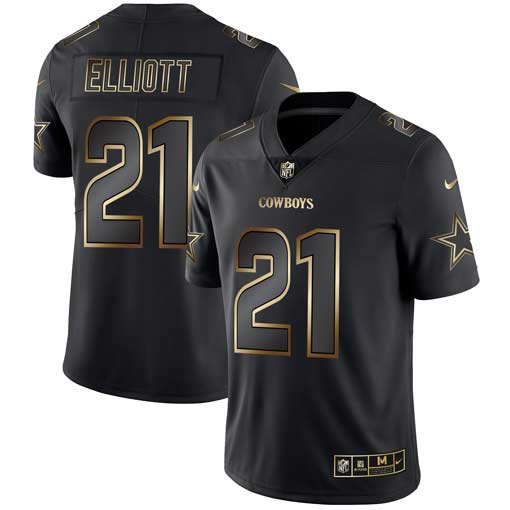 Men's Dallas Cowboys Active Player Custom 2019 Black Gold Edition Stitched Football Jersey