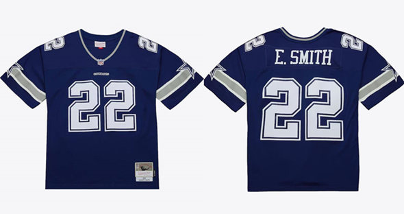Men's Dallas Cowboys #22 Emmitt Smith Navy 1996 Throwback Limited Football Stitched Jersey