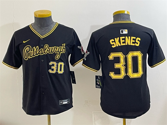Youth Pittsburgh Pirates #30 Paul Skenes Black Vapor Limited Stitched Baseball Jersey