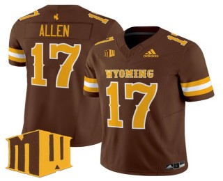 Men's Wyoming Cowboys #17 Josh Allen Brown F.U.S.E. 2025 Vapor Limited Mountain West Stitched Football Jersey
