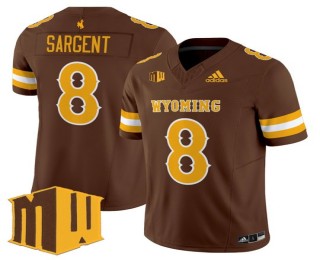 Men's Wyoming Cowboys #8 Jaylen Sargent Brown F.U.S.E. 2025 Vapor Limited Mountain West Stitched Football Jersey