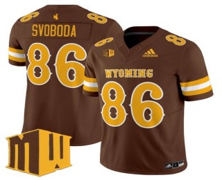 Men's Wyoming Cowboys #86 Evan Svoboda Brown F.U.S.E. 2025 Vapor Limited Mountain West Stitched Football Jersey