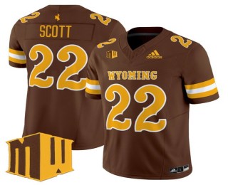 Men's Wyoming Cowboys #22 Sam Scott Brown F.U.S.E. 2025 Vapor Limited Mountain West Stitched Football Jersey