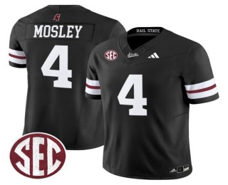 Men's Mississippi State Bulldogs #4 Jordan Mosley 'Dark Mode' Black F.U.S.E. 2025 Vapor Limited Stitched SEC Football Jersey