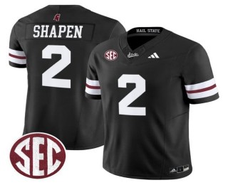 Men's Mississippi State Bulldogs #2 Blake Shapen 'Dark Mode' Black F.U.S.E. 2025 Vapor Limited Stitched SEC Football Jersey