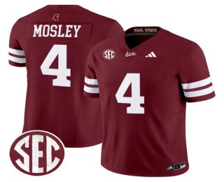 Men's Mississippi State Bulldogs #4 Jordan Mosley Maroon F.U.S.E. 2025 Vapor Limited Stitched SEC Football Jersey