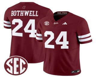 Men's Mississippi State Bulldogs #24 Fluff Bothwell Maroon F.U.S.E. 2025 Vapor Limited Stitched SEC Football Jersey