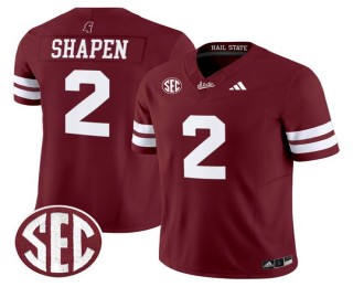 Men's Mississippi State Bulldogs #2 Blake Shapen Maroon F.U.S.E. 2025 Vapor Limited Stitched SEC Football Jersey