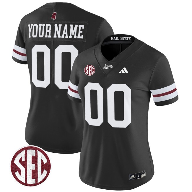 Women's Mississippi State Bulldogs 'Dark Mode' Custom Black F.U.S.E. 2025 Vapor Limited Stitched SEC Football Jersey