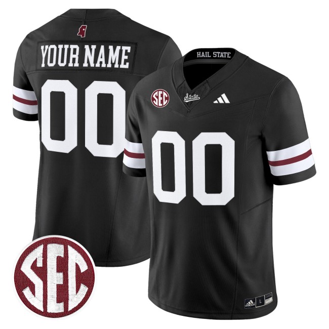 Men's Mississippi State Bulldogs 'Dark Mode' Custom Black F.U.S.E. 2025 Vapor Limited Stitched SEC Football Jersey