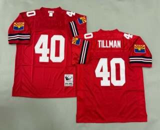 Men's Arizona Cardinals #40 Pat Tillman Red Throwbacks Authentics Mitchell & Ness NFL Jersey