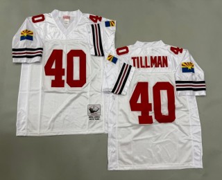 Men's Arizona Cardinals #40 Pat Tillman White Throwbacks Authentics Mitchell & Ness NFL Jersey