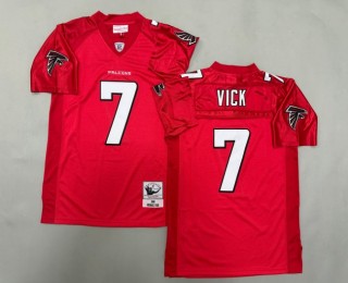 Men's Atlanta Falcons #7 Michael Vick Red 2003 Throwbacks Authentics Mitchell & Ness NFL Jersey