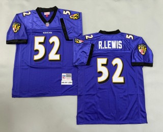 Men's Baltimore Ravens #52 Ray Lewis Purple 2000 Replica Collection Mitchell & Ness NFL Jersey
