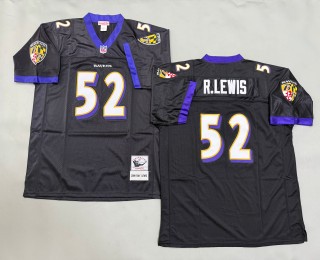 Men's Baltimore Ravens #52 Ray Lewis Black 2000 Throwbacks Authentics Mitchell & Ness NFL Jersey