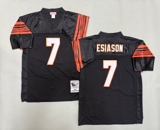 Men's Cincinnati Bengals #7 Boomer Esiason Black 1988 Throwbacks Authentics Mitchell & Ness NFL Jersey