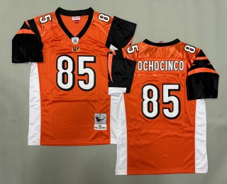 Men's Cincinnati Bengals #85 Chad Ochocinco Orange 2009 Throwbacks Authentics Mitchell & Ness NFL Jersey