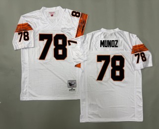 Men's Cincinnati Bengals #78 Anthony Munoz White 1989 Throwbacks Authentics Mitchell & Ness NFL Jersey