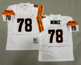 Men's Cincinnati Bengals #78 Anthony Munoz White Throwbacks Authentics Mitchell & Ness NFL Jersey