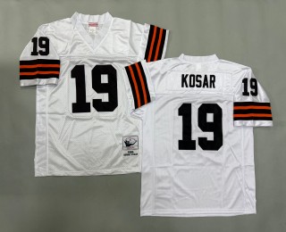 Men's Cleveland Browns #19 Bernie Kosar White 1986 Throwbacks Authentics Mitchell & Ness NFL Jersey
