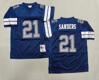 Men's Dallas Cowboys #21 Deion Sanders Navy 1995 Throwbacks Authentics Mitchell & Ness NFL Jersey