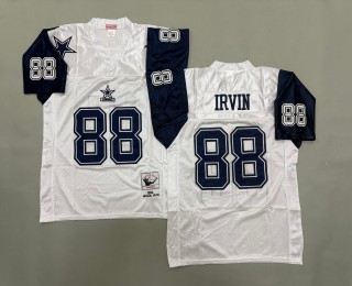 Men's Dallas Cowboys #88 Michael Irvin White Navy 1994 Throwbacks Authentics Mitchell & Ness NFL Jersey