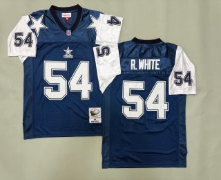 Men's Dallas Cowboys #54 Randy White Navy Blue White 1984 Throwbacks Authentics Mitchell & Ness NFL Jersey