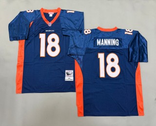 Men's Denver Broncos #18 Peyton Manning Navy 2015 Throwbacks Authentics Mitchell & Ness NFL Jerseys