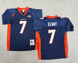 Men's Denver Broncos #7 John Elway Navy 1994 Throwbacks Authentics Mitchell & Ness NFL Jersey - Super Bowl XXXII Patch