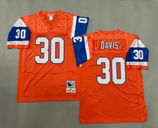 Men's Denver Broncos #30 Orange 1997 Throwback Authentic Mitchell & Ness NFL Jersey