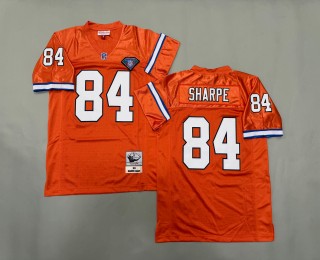 Men's Denver Broncos #84 Shannon Sharpe Orange 1994 Throwback Authentic Mitchell & Ness 75th NFL Jersey