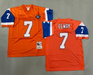 Men's Denver Broncos #7 Orange 1994 Throwback Authentic Mitchell & Ness 75th NFL Jersey