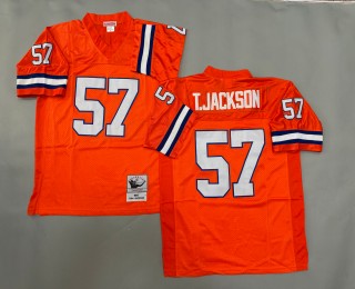 Men's Denver Broncos #57 Tom Jackson Orange 1977 Throwback Authentic Mitchell & Ness NFL Jersey