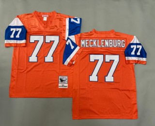 Men's Denver Broncos #77 Karl Mecklenburg Orange 1994 Throwback Authentic Mitchell & Ness NFL Jersey