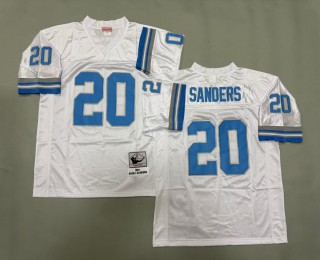 Men's Detroit Lions #20 Barry Sanders White 1994 Throwbacks Authentics Mitchell & Ness NFL Jersey