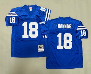 Men's Indianapolis Colts #18 Peyton Manning Royal 2006 Throwbacks Authentics Mitchell & Ness NFL Jersey