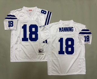 Men's Indianapolis Colts #18 Peyton Manning White 2006 Throwbacks Authentics Mitchell & Ness NFL Jersey