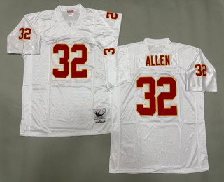 Men's Kansas City Chiefs #32 Marcus Allen White 1994 Throwbacks Authentics Mitchell & Ness NFL Jersey