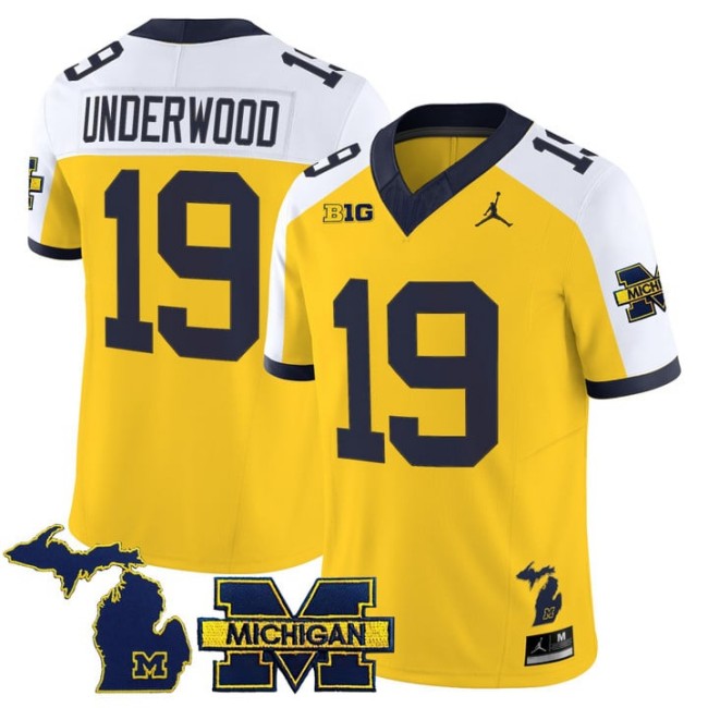 Men's Michigan Wolverines #19 Bryce Underwood Maize Alternate F.U.S.E. 2025 Vapor Limited Stitched Football Jersey
