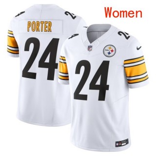 Women's Pittsburgh Steelers #24 Joey Porter Jr. Nike White Vapor F.U.S.E. Limited Jersey